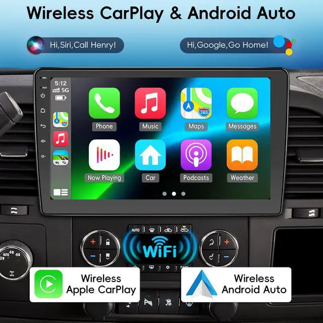 Alt view image 3 of 4 - Car Radio Stereo for Chevy Silverado 2007-2013 GMC Sierra Yukon,2+64G Android 13 Touch Screen Radio with Wireless CarPlay Android Auto Bluetooth GPS Navigation Backup Camera