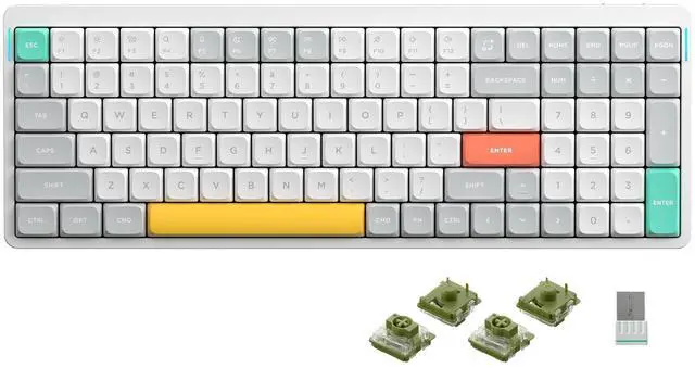 Main image of Air96 V2 Wireless Mechanical Keyboard,100 Keys Gaming Keyboard,Supports Bluetooth 5.1,2.4G and Wired Connection,for PC/Laptop/Windows/Mac -White Gateron Moss Switch