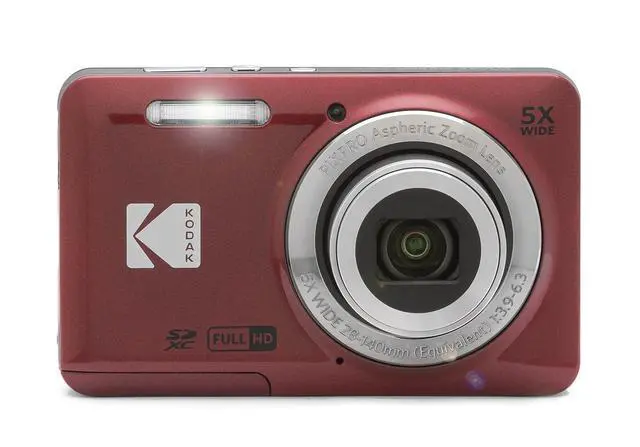 Alt view image 4 of 6 - Kodak PIXPRO FZ55, 16MP 28mm Wide-Angle Digital Camera (Red) + Accessories Bundle