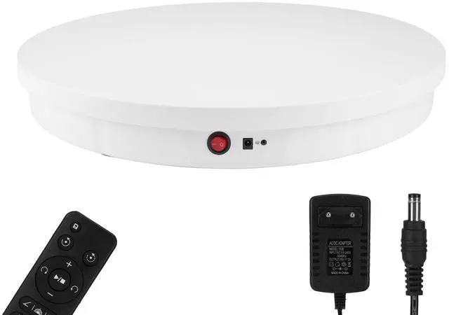 Main image of Motorized Rotating Display Stand, 360 Degree Automatic Rotating Display Stand, Angle Speed Adjustabl Turntable for Big Size Products Potography Live Video Show White/ 20.5inch /330Lbs Load/Wired