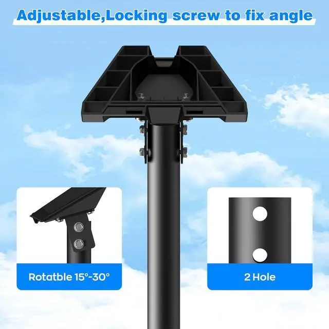 Alt view image 2 of 4 - Starlink Gen 3 Mount, Starlink Pole Mount, Extension-Type Heavy Duty Starlink Long Wall Mount with 0-30° Adjustable Starlink Gen 3 Pipe Adapter for Starlink Internet Kit Satellite (21.7-37.4inch)