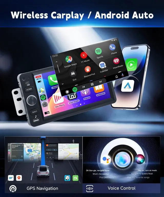 Alt view image 3 of 4 - 8Core 4+64G Car Stereo for Chevrolet Chevy Silverado Impala Tahoe GMC Sierra Yukon Hummer H2 Android Car Radio 5G WiFi Wireless Carplay Android Auto,7 IPS,GPS,SWC,Bluetooth,Backup Camera for B-OSE