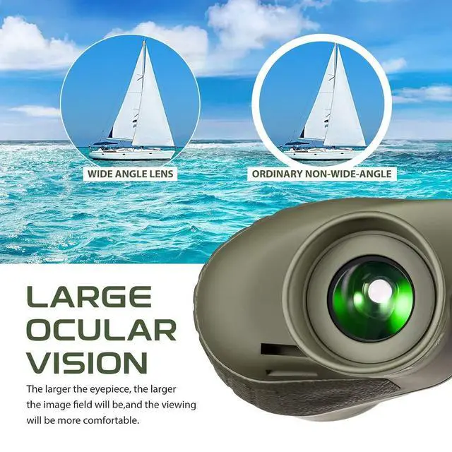 Alt view image 3 of 4 - 7x50 Waterproof Floating Marine Binocular w/Internal Rangefinder & Compass for Navigation,Boating,Bird Watching and More(Army Green