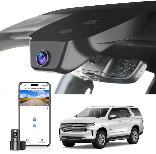 Main image of Front 4K & Rear 1080P Dash Cam Custom fit for Chevy12th Gen Suburban 2023-2026, 5th Gen Tahoe 2023-2026, LS LT RST Z71 Premier High Country, Integrated OEM Look, GPS, 128GB Card