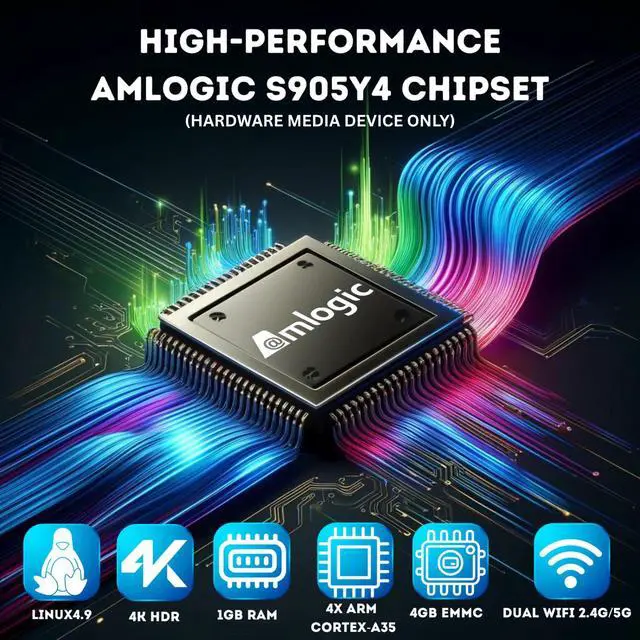 Alt view image 2 of 4 - MAG544w3 Set-Top Box 4K HDR Streaming Media Player, 4K HDR Output, Amlogic S905Y4, Linux 4.9, Dual-Band Wi-Fi, HDMI Cable, Remote - Hardware Device Only