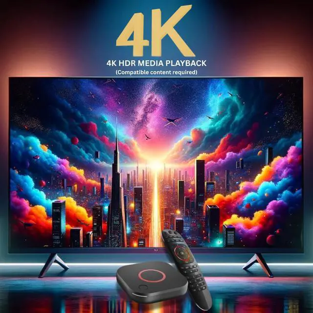 Alt view image 3 of 4 - MAG544w3 Set-Top Box 4K HDR Streaming Media Player, 4K HDR Output, Amlogic S905Y4, Linux 4.9, Dual-Band Wi-Fi, HDMI Cable, Remote - Hardware Device Only