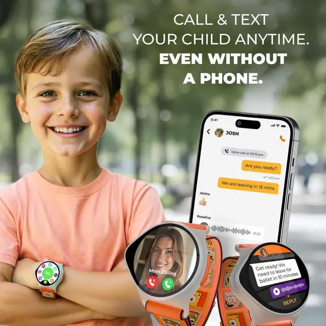 Alt view image 3 of 4 - Kids Smart Watch with GPS Tracker Up to 24H Battery Work, SOS, & Parental Controls Smartwatch, Kid Phone Call and Text, Boys & Girls, 4G Smart Watch for Kids Requires Data Plan - First 6-Months Free