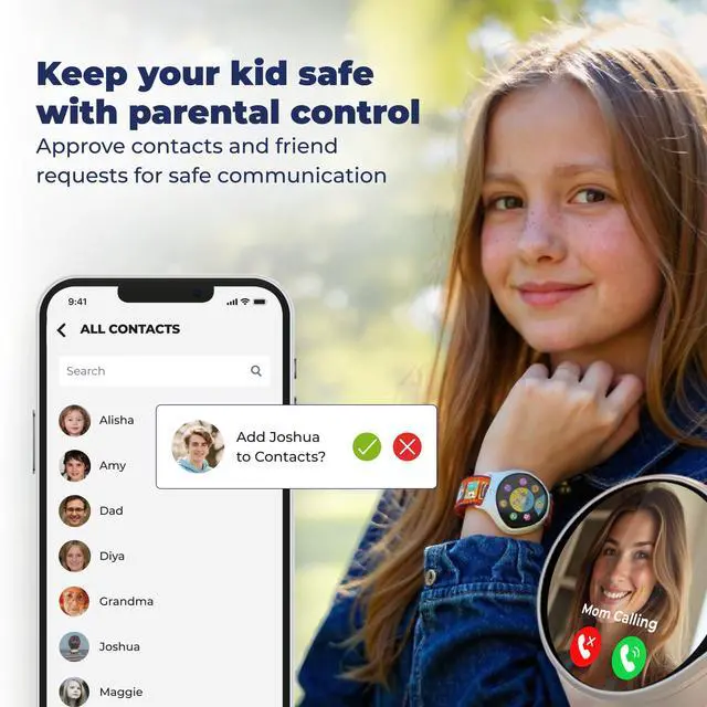 Alt view image 4 of 4 - Kids Smart Watch with GPS Tracker Up to 24H Battery Work, SOS, & Parental Controls Smartwatch, Kid Phone Call and Text, Boys & Girls, 4G Smart Watch for Kids Requires Data Plan - First 6-Months Free
