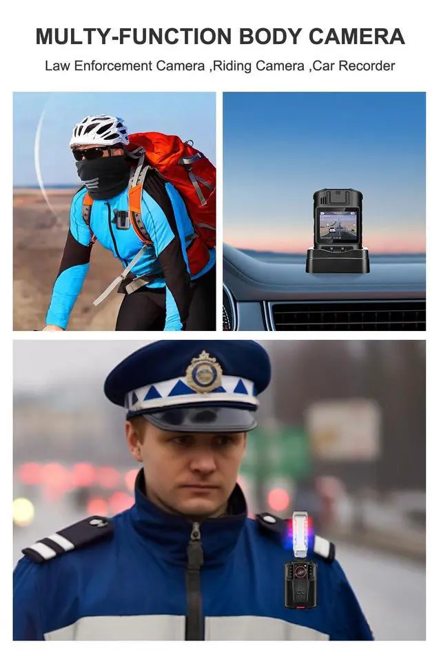 Alt view image 4 of 4 - Mini 4K Body Camera with Audio and Video Recording, GPS Bodycam with Ultra Infrared Night Vision and Fast Charging for Police, Law Enforcement and Delivery (256GB SD Card Set)