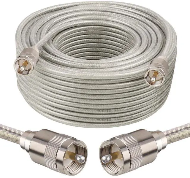 Main image of CB Coax Cable 100ft,RG8X Stranded Core UHF PL259 Male to Male Low Loss CB Antenna Cable 50 Ohm for HAM Radio,Antenna Analyzer,Dummy Load,SWR Meter