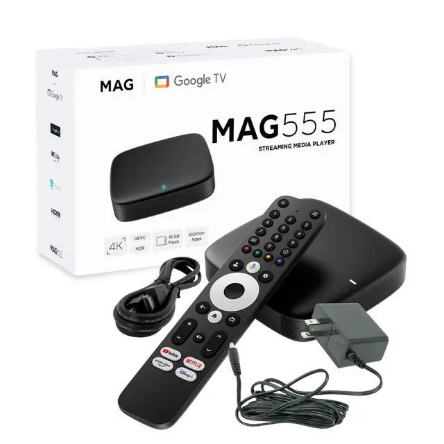 Alt view image 2 of 4 - MAG555 Streaming Media Player Google TV - 4K Ultra HD, HDR, Dual-Band Wi-Fi, HDMI 2.1 & AV Output
