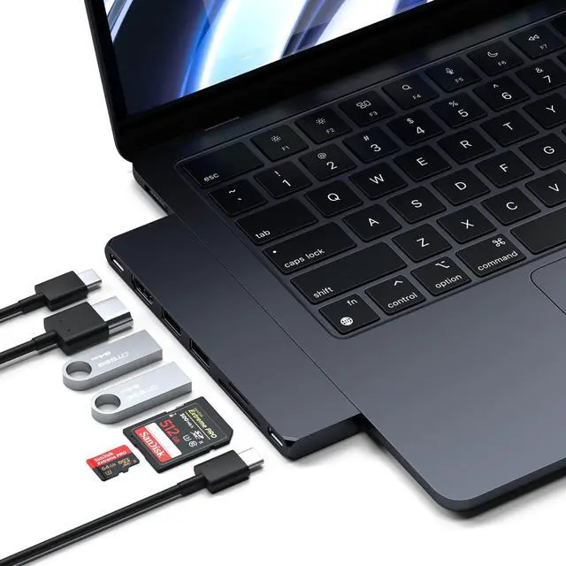 Main image of 7 in 1 USB C Hub Multiport Adapter Pro Slim, USB C Dongle, 100W Charging, 4K HDMI, USB 4, USB 3.2 Gen 2, SD/Micro Card Reader for Mac, MacBook Air/Pro - Midnight