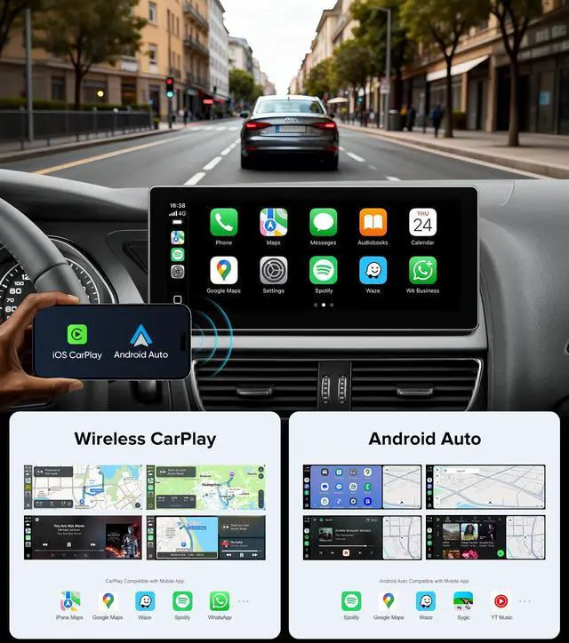 Alt view image 4 of 4 - 10.25" Linux Car Stereo for Audi A4 B8 S4 A5 S5 RS5 (2009-2016) Audi Multimedia MMI System - Wireless CarPlay Android Auto Head Unit, 1920x720 IPS Touch Screen, Retains Factory Knob Control