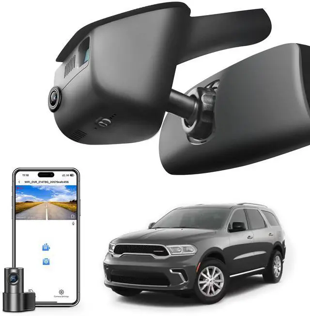 Main image of Front 4K & Rear 1080P Dash Cam Custom Fit for Dodge Durango 2016-2026 (Model B), GT R/T SRT SXT,Integrated OEM Look, UHD 2160P, WiFi & App,GPS, 128GB Card