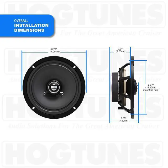 Alt view image 5 of 6 - 462F-RM 6.5" Front Speakers with Grills (2 Pack), Fits 2014-Current Harley-Davidson Motorcycles