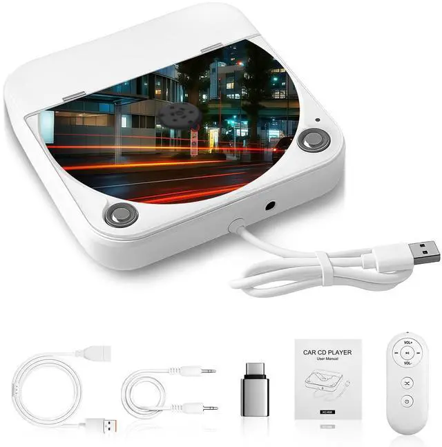 Main image of External Portable CD Player for Car, Plug and Play Car CD Player with USB Port AUX Port, Universal USB Player for Vehicle, Laptop, TV, Computer, for Android 4.4 and Above Navigation