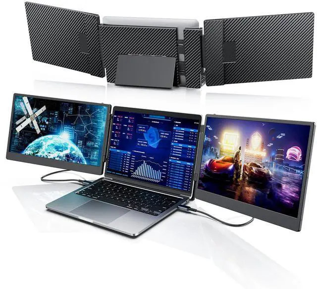 Main image of S3 Laptop Screen Extender, 14'' Triple Portable Monitor for Laptops Plug and Play, 1080P FHD IPS Laptop Monitor Extender for 13''-16.5'' Laptops Compatible with Windows, Chrome, Switch