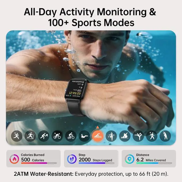 Alt view image 5 of 6 - Smart Watch for Men & Women, 46mm HD Big Screen Fitness Tracker | iPhone/Android/Samsung, Answer & Make Call, Alexa Built-in, 101+ Sport Modes, Sleep/Heart Rate/SpO2 Monitor, 7-10 Day Battery