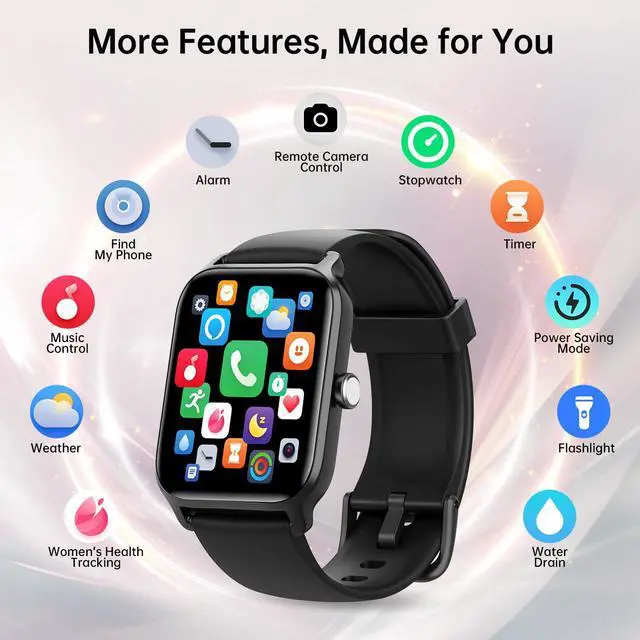 Alt view image 6 of 6 - Smart Watch for Men & Women, 46mm HD Big Screen Fitness Tracker | iPhone/Android/Samsung, Answer & Make Call, Alexa Built-in, 101+ Sport Modes, Sleep/Heart Rate/SpO2 Monitor, 7-10 Day Battery