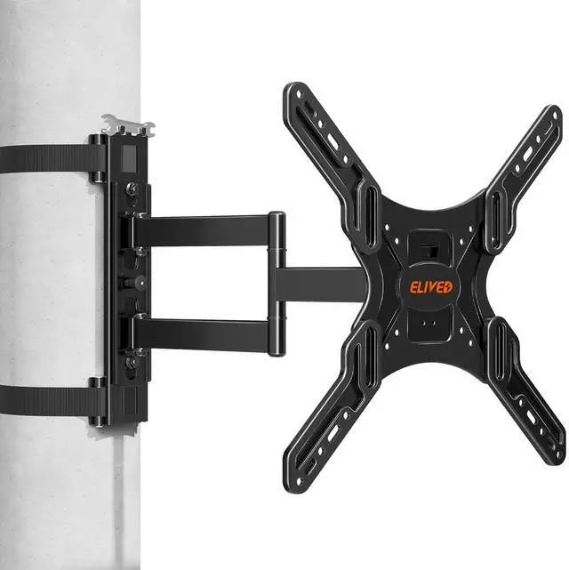 Main image of Pillar TV Mount for 26-60" TVs, No Drill Column TV Bracket for Gazebo Patio | Full Motion Swivel, Tilt, Level, Heavy Duty Post Mount for Pergola, Fits Multi-Shaped Poles, Max VESA 400x400mm, 77 Lbs