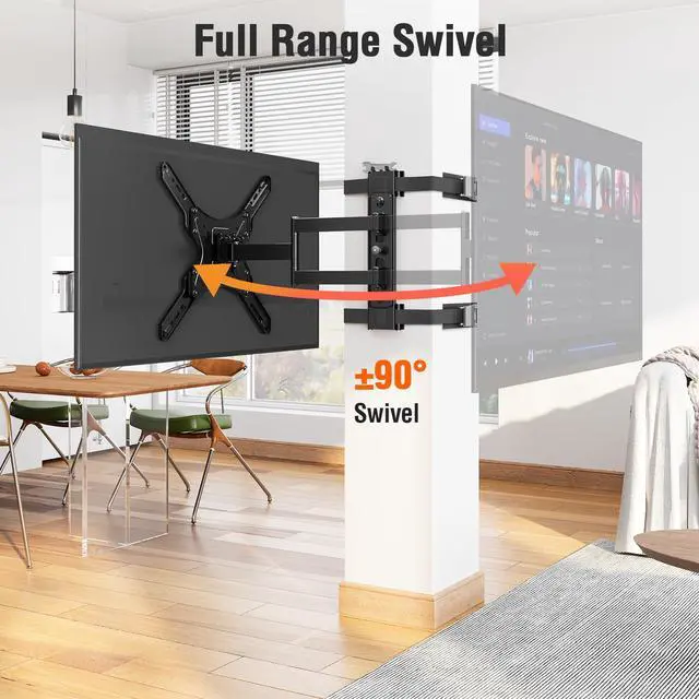 Alt view image 6 of 6 - Pillar TV Mount for 26-60" TVs, No Drill Column TV Bracket for Gazebo Patio | Full Motion Swivel, Tilt, Level, Heavy Duty Post Mount for Pergola, Fits Multi-Shaped Poles, Max VESA 400x400mm, 77 Lbs