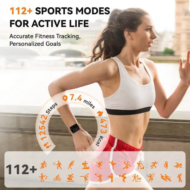 Alt view image 4 of 6 - Smart Watch for Women (3 Bands), Fitness Tracker with Bluetooth Calls | IPX8 Waterproof Smartwatch for Android iPhone, 112+ Sport Modes, Heart Rate/Sleep/SpO2 Monitor