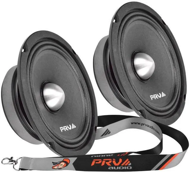 Main image of 2X 6MR250B-4 Slim Midrange 6.5" Shallow Bullet Speakers 250 Watts 4 Ohm, Slim Mount Car Audio Bullet Loudspeaker Compact for Doors with 1 Exclusive Lanyard (2 Speakers)