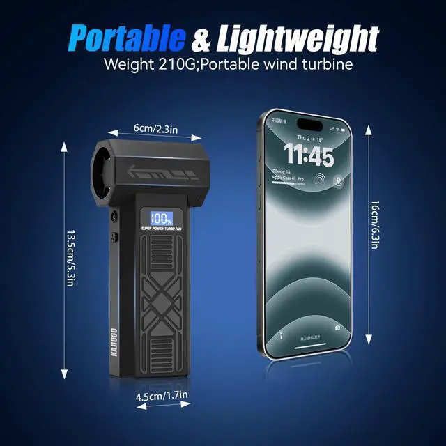 Alt view image 2 of 6 - Compressed Air Duster-130000RPM Super Power Electric Air Duster, 4-Gear Adjustable Mini Blower with Type-C Fast Charging, Dust Blower for Computer, Keyboard, House, Outdoor and Car
