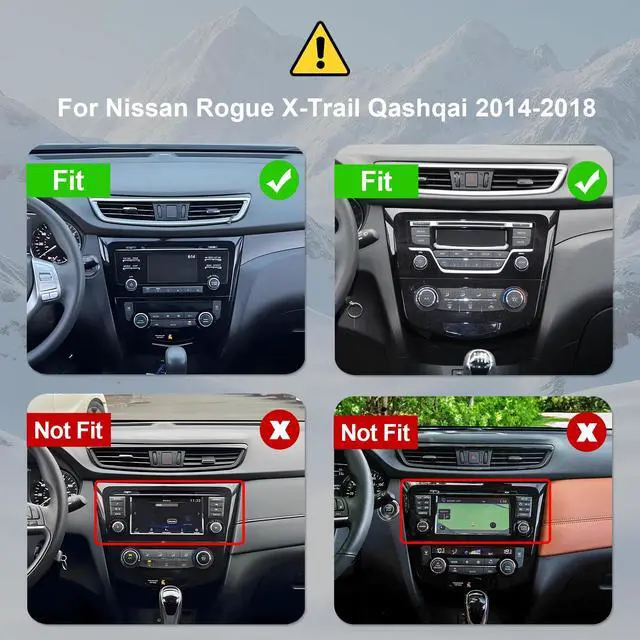 Alt view image 2 of 6 - 2+64G Android 14 Double Din Car Radio Stereo for Nissan Rogue X-Trail Qashqai 2014-2018 with 10.1" Touchscreen Radio Built-in Wireless Carplay/Android Auto/GPS/Bluetooth/FM/AUX-in/SWC/Camera