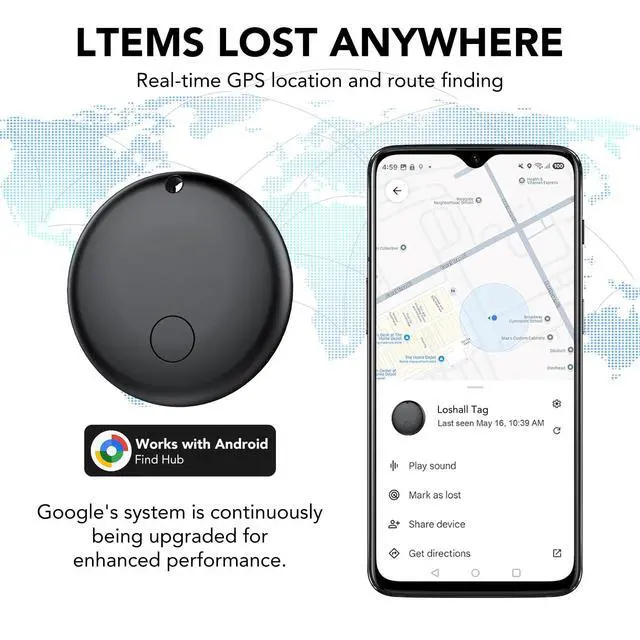 Alt view image 3 of 6 - Android Air Tracker, Bluetooth Tracker Tags, Work with Google's Find Hub(Android), Smart Tags for Luggage, Wallet, Vehicles, Keys (Not for iOS) 4 Pack