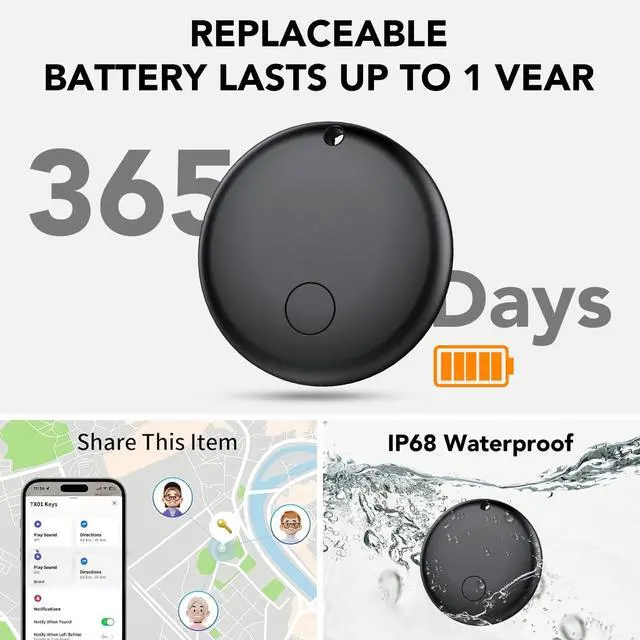 Alt view image 6 of 6 - Android Air Tracker, Bluetooth Tracker Tags, Work with Google's Find Hub(Android), Smart Tags for Luggage, Wallet, Vehicles, Keys (Not for iOS) 4 Pack