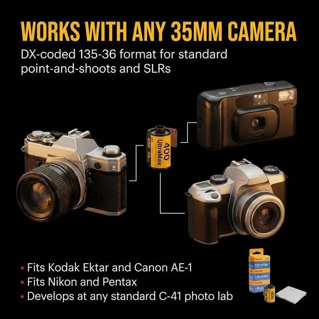 Alt view image 2 of 6 - Ultramax 400 35mm Film - 3 Packs of 36 Exposure Rolls for 35mm Cameras Bundled with The Tudak Store Microfiber Cloth - 108 Exposures, ISO 400 Color Negative Film for 35mm Film Camera