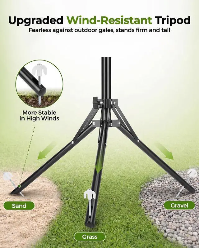 Alt view image 2 of 6 - Starlink Mini Tripod Mount | Ground Stakes | 180°Tilt for RV Camping