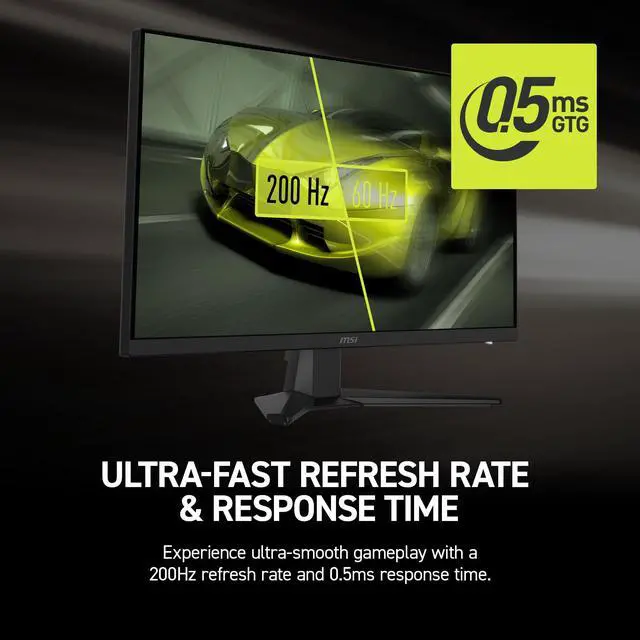 Alt view image 3 of 6 - MAG 272F 27-inch 1920 x 1080 (FHD) Gaming Office Monitor, 200Hz, AMD FreeSync Premium, HDR Ready, HDMI, VGA Port, VESA, Tilt, 0.5ms, Black