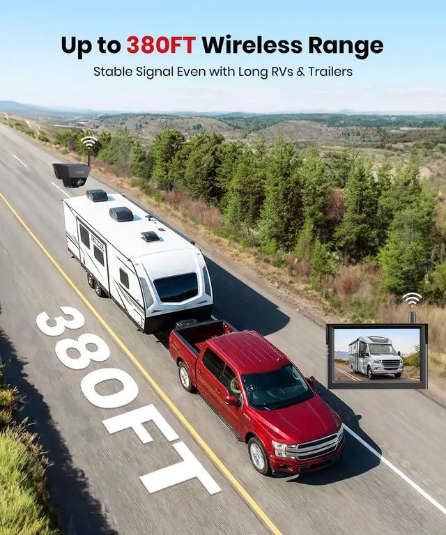 Alt view image 4 of 6 - Solar Magnetic Wireless Backup Camera with 5 Inch Anti-Glare 1080P Screen | 1Min Quick Magnetic Install, Strong Signal, IP69K Waterproof Back up Camera with Storage Bag for Car, SUV, Truck, Trailer