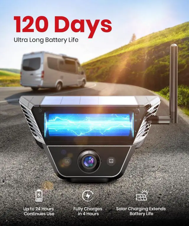 Alt view image 5 of 6 - Solar Magnetic Wireless Backup Camera with 5 Inch Anti-Glare 1080P Screen | 1Min Quick Magnetic Install, Strong Signal, IP69K Waterproof Back up Camera with Storage Bag for Car, SUV, Truck, Trailer