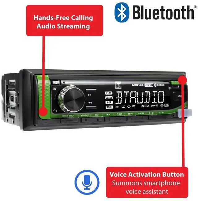 Alt view image 3 of 6 - TRJDR14G Tractor Radio for John Deere Bluetooth | Plug-n-play harness with headphone jack, also fits McCormick, JCB & Case IH, Bluetooth, USB port, weatherproof tractor radio