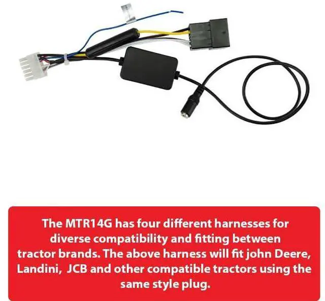 Alt view image 4 of 6 - TRJDR14G Tractor Radio for John Deere Bluetooth | Plug-n-play harness with headphone jack, also fits McCormick, JCB & Case IH, Bluetooth, USB port, weatherproof tractor radio