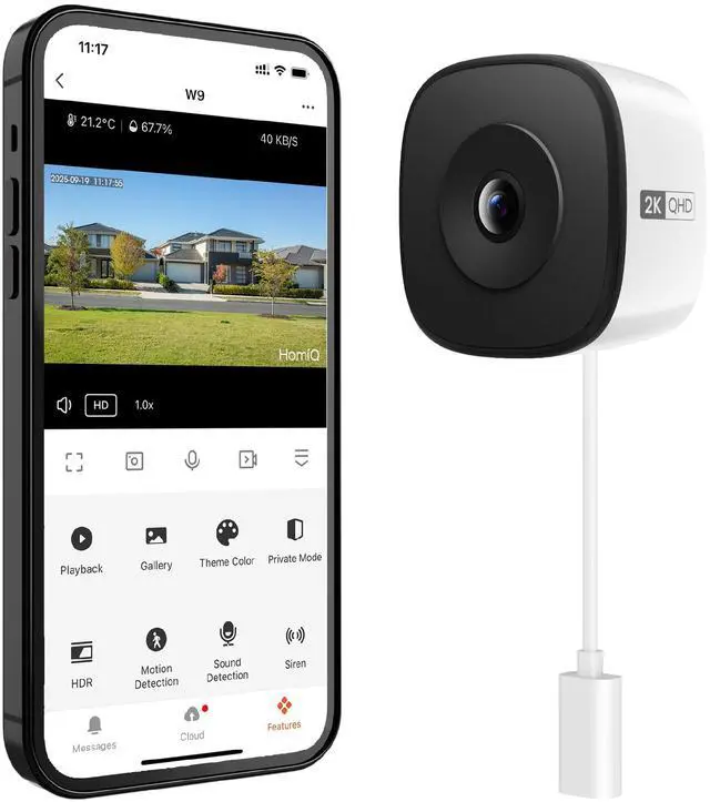 Main image of Window Security Camera 3MP 2K, Indoor WiFi Cameras 2.4GHz/5GHz with Colorvue AI Color Night Vision, Person Detection with Auto-Focus, 24/7 Recording Compatible with Alexa & Google Home