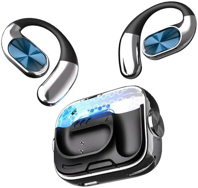 Main image of Open-Ear Headphones, Wireless Bluetooth Earbuds 360° Swivel Charging Case | Bluetooth 6.0 & ENC Call Noise Reduction, Ultra-Comfortable & Snug Fit, Powerful Sound, IPX5 Waterproof, Up to 60H Playtime