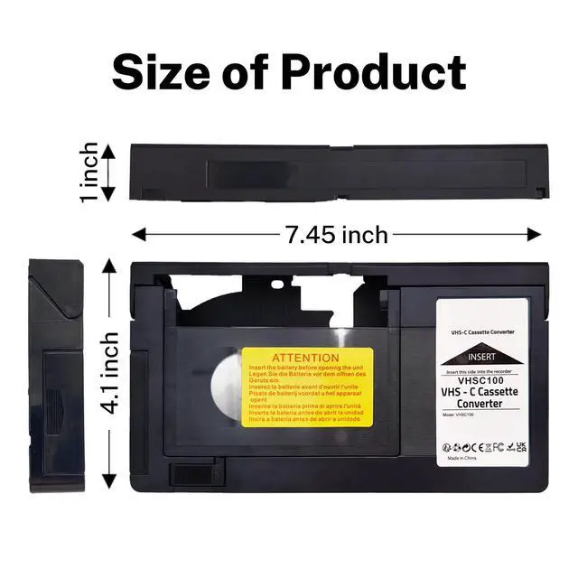 Alt view image 2 of 6 - HQ VHS-C Video Cassette Adaptor Motorized VHS-C to VHS Cassette Adapter NOT Compatible with 8mm/MiniDV/Hi8 Tapes with 2 Pcs Lens Clean Cloth