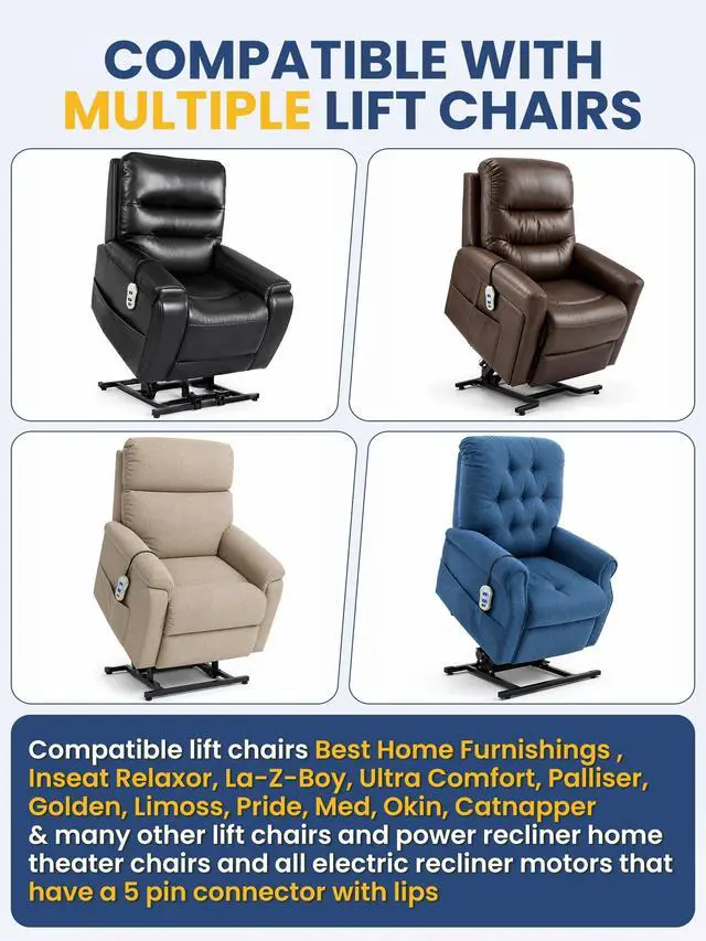 Alt view image 4 of 6 - Upgraded Tranquil Ease 11560UX & 11560 5 Pin Lift Chair Remote Fit for Inseat, Best Home Furnishings Lift Chairs, Lighted Hand Control, Power Recliner Switch Two-Year Replacement (Green)