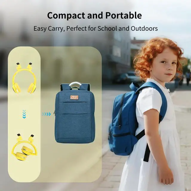 Alt view image 4 of 6 - Wireless Kids Headphones with 7-Color LED Lights, 85dB Safe Volume & 40H Playtime Ultra-Soft Over-Ear for School Travel