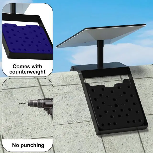Alt view image 5 of 6 - Starlink Gen 3 Standard 4/4X Roof Ridge Mount | 13lb Counterweights Included, Non-Penetrating Adjustable Pivot Kit, Heavy Duty No-Drill Satellite Stand, Pipe Adapter
