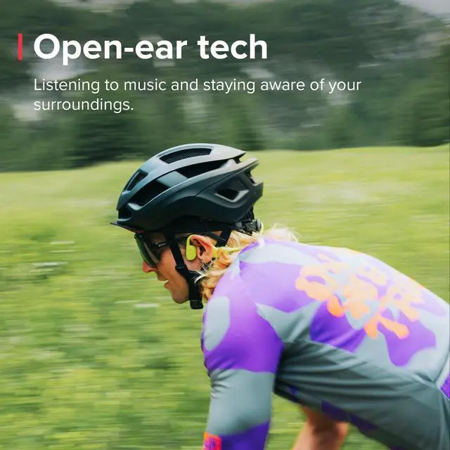 Alt view image 2 of 6 - Sonic Open-Ear Bluetooth Bone Conduction Sports Headphone, Black | Wireless Headset, Enhanced Bass, 10H Playtime, Fast Charging, Built-in Dual Mics, IP55 Sweat&Water Resistant, Lightweight