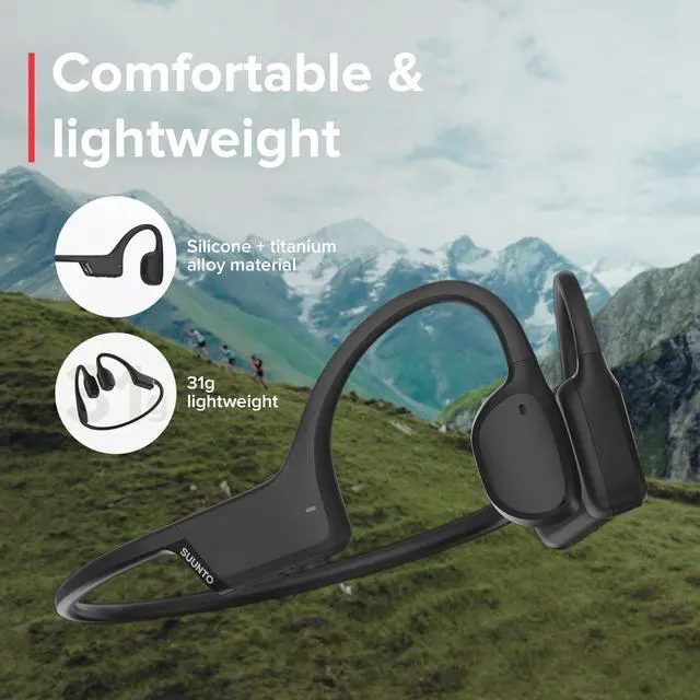 Alt view image 3 of 6 - Sonic Open-Ear Bluetooth Bone Conduction Sports Headphone, Black | Wireless Headset, Enhanced Bass, 10H Playtime, Fast Charging, Built-in Dual Mics, IP55 Sweat&Water Resistant, Lightweight