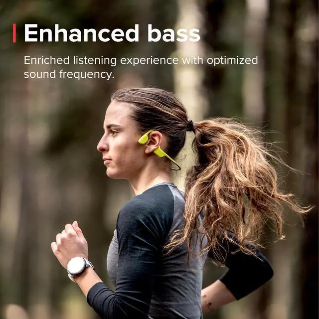 Alt view image 6 of 6 - Sonic Open-Ear Bluetooth Bone Conduction Sports Headphone, Black | Wireless Headset, Enhanced Bass, 10H Playtime, Fast Charging, Built-in Dual Mics, IP55 Sweat&Water Resistant, Lightweight
