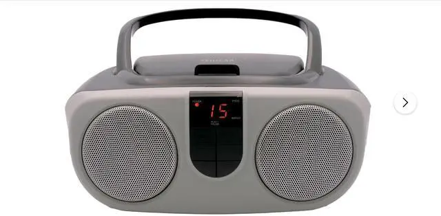 Main image of Sylvania SRCD243 Portable CD Player with AM/FM Radio, Boombox (Silver/Black)