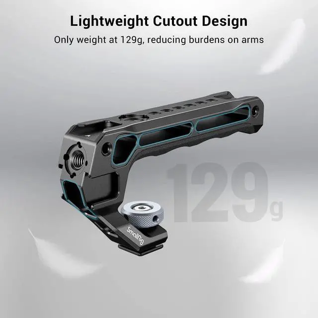 Alt view image 2 of 6 - Lightweight Top Handle, Grip for DSLR Camera Cage, Universal Handle with 5 Cold Shoe Adapters and Cold Shoe Base (Lite) - 3764