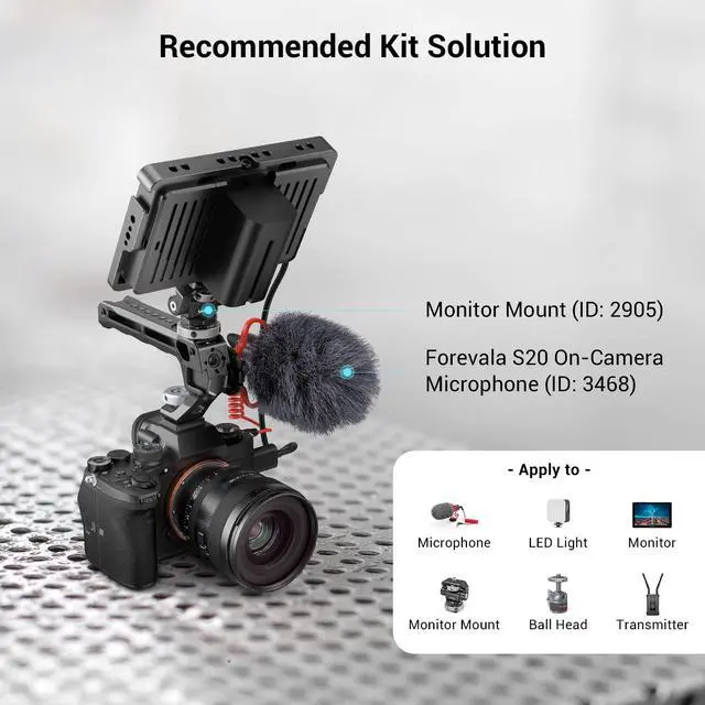 Alt view image 5 of 6 - Lightweight Top Handle, Grip for DSLR Camera Cage, Universal Handle with 5 Cold Shoe Adapters and Cold Shoe Base (Lite) - 3764